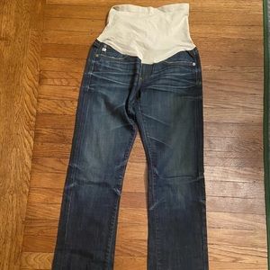 AG Pea in the Pod Maternity Designer Jeans Sz27x33 Straight Dark